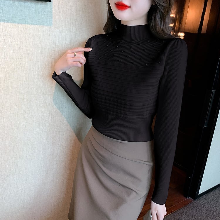 【tops】パールニットトップス　M27553