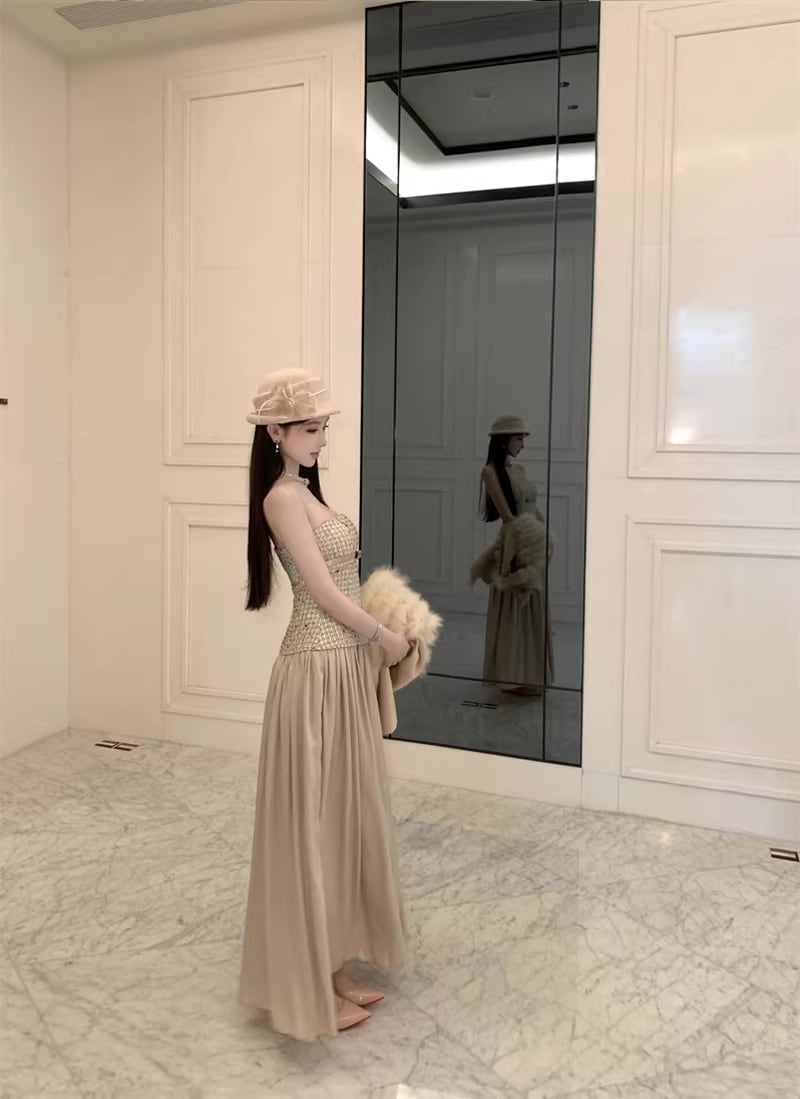 【dress】ロングチューブワンピース Q8461