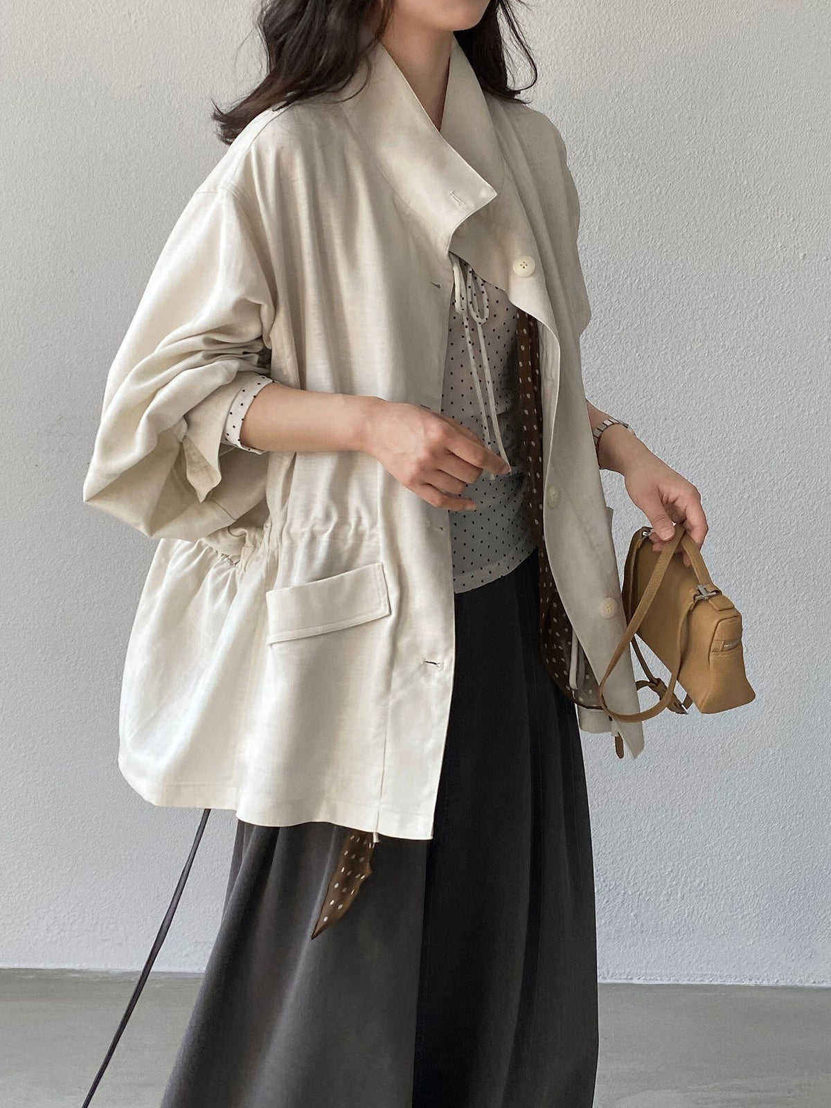 【outer】リネンコート Q8245