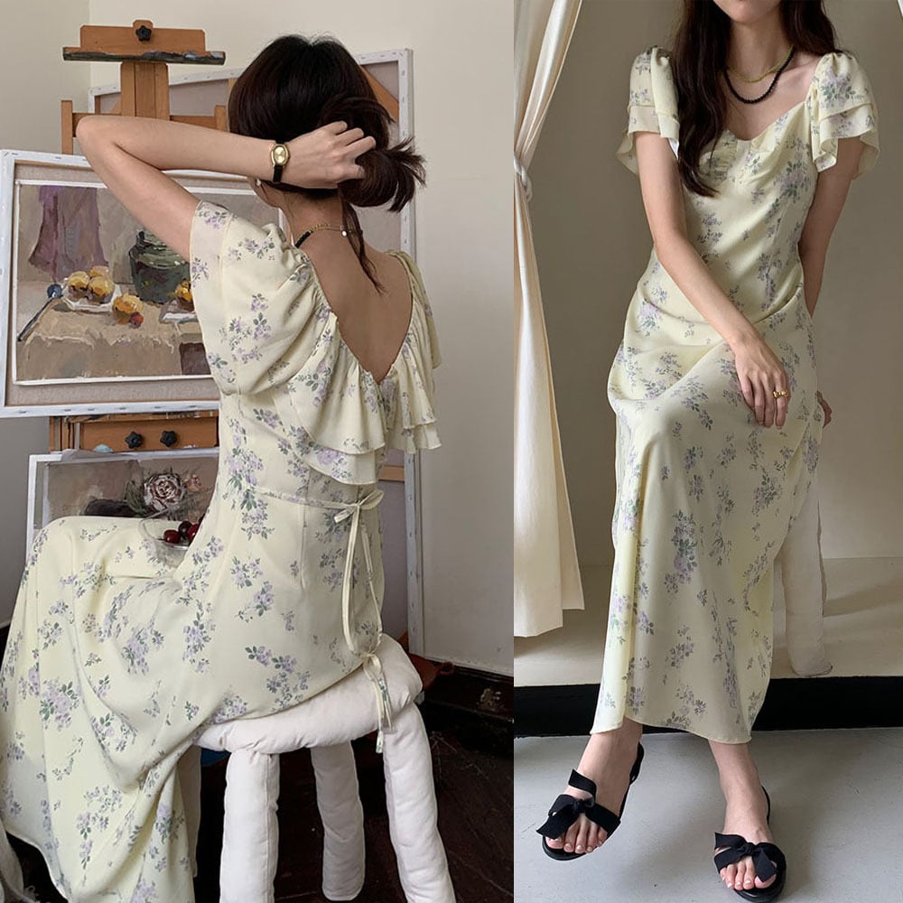 【dress】花柄ワンピース　M25113