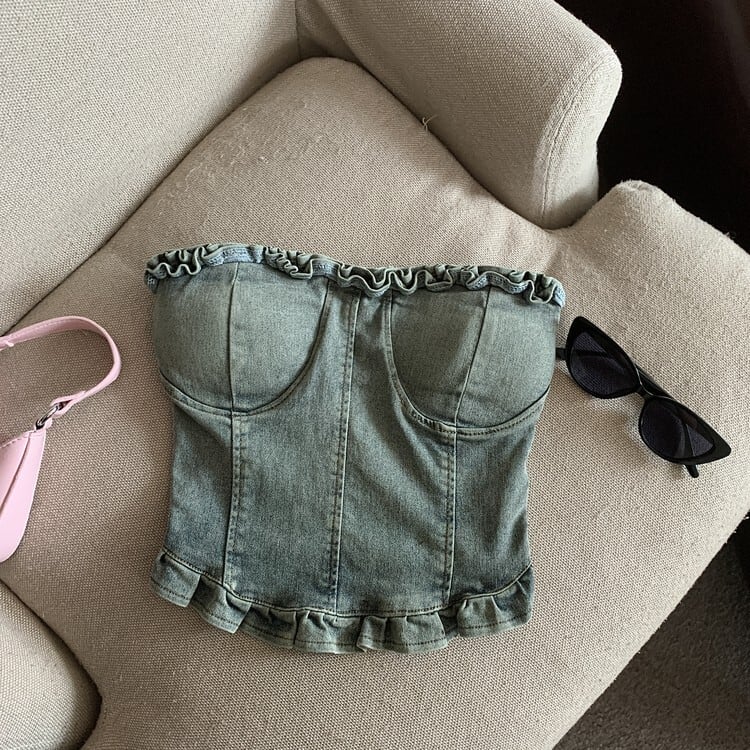 【tops】デニムベアトップ　M24381