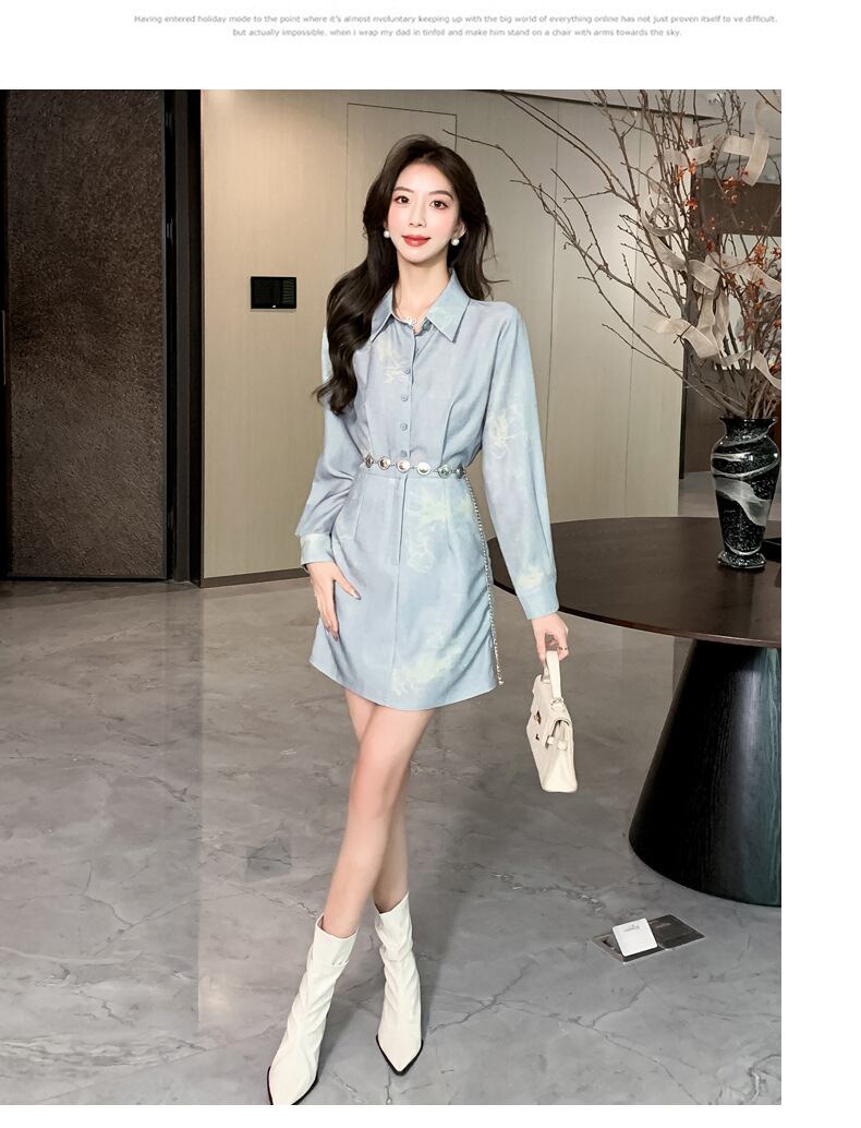 【dress】シャツワンピースベルト付き　M29681