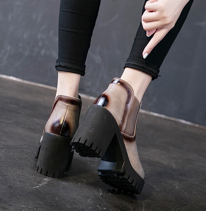 【shoes】チャンキーヒールブーツF0953