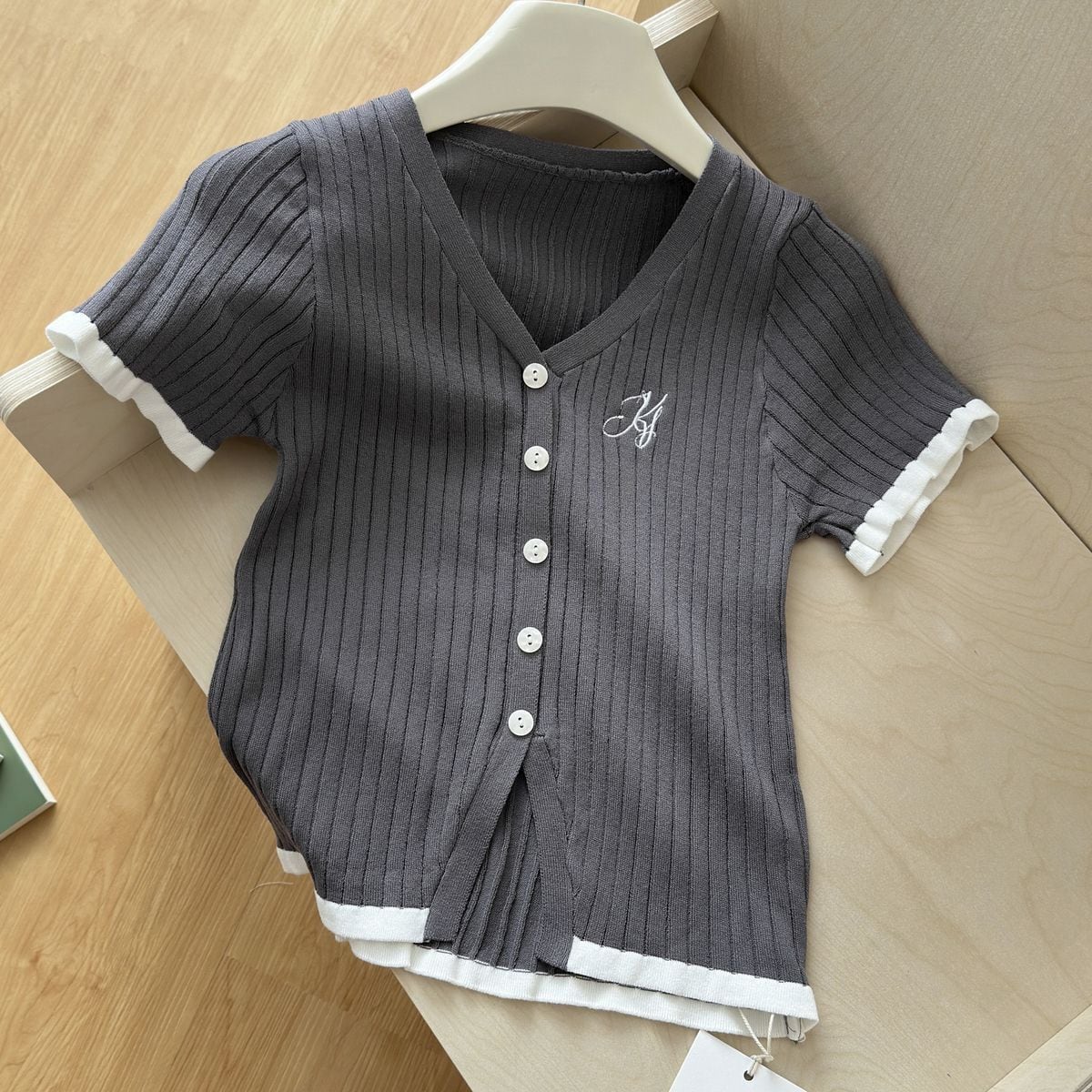 【set】ニットTシャツ×プリーツスカートセット　M24432