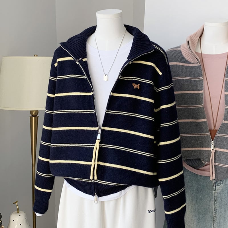 【outer】Wジップニットカーディガン Q7125