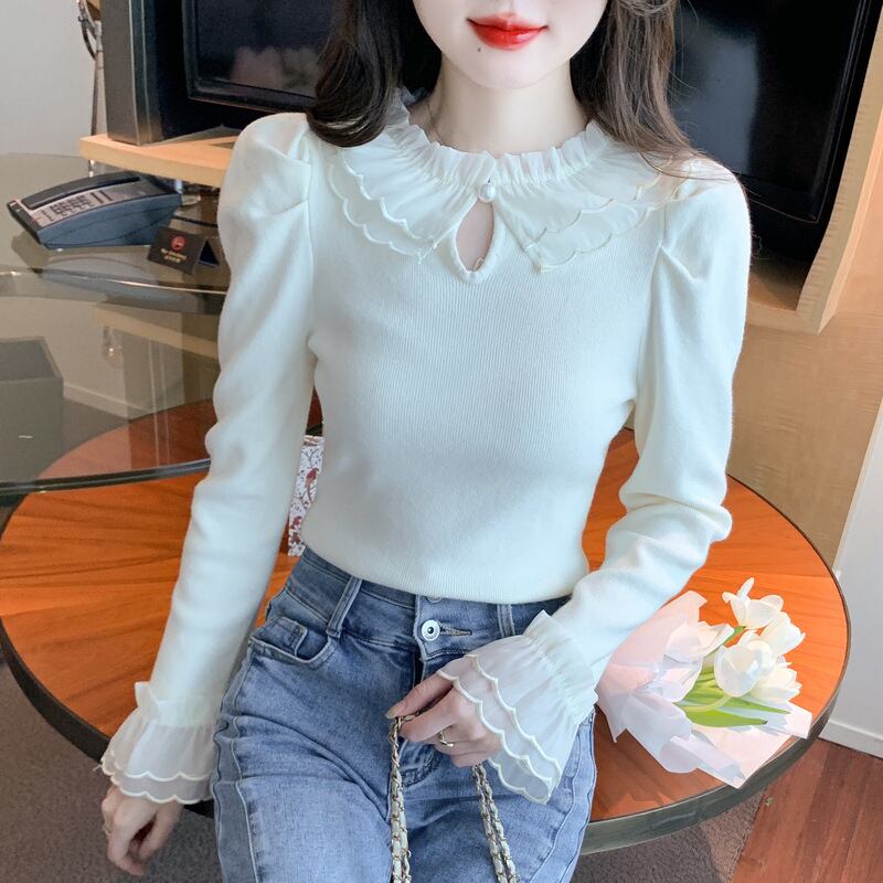 【tops】レースニットトップス　M18850