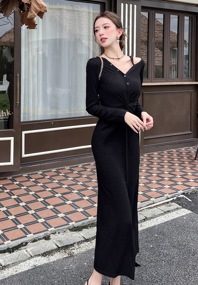 【dress】ニットワンピース Q7042