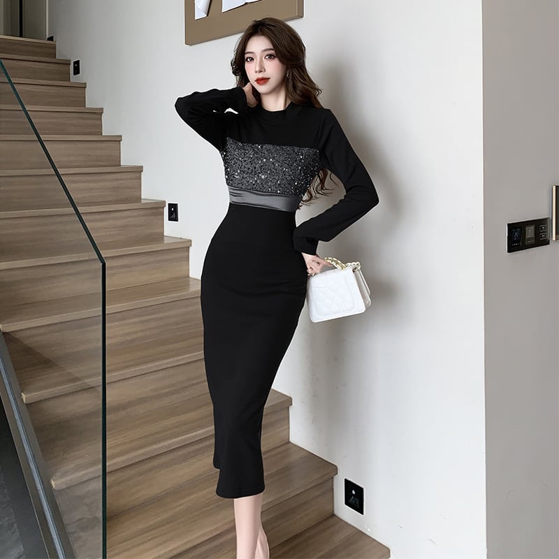 【dress】スパンコールワンピース　M27057
