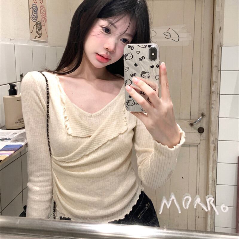 【tops】切り替えニットトップス　M27339