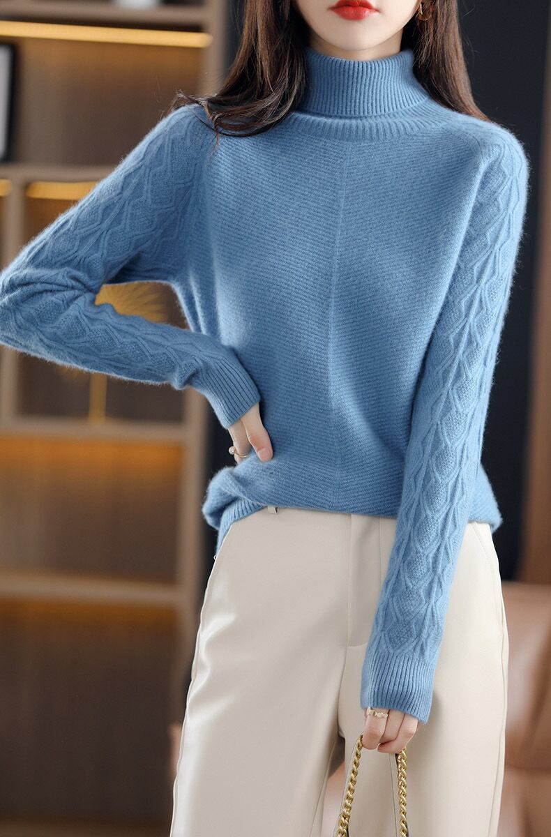 【tops】ハイネックニットプルオーバー　M19149