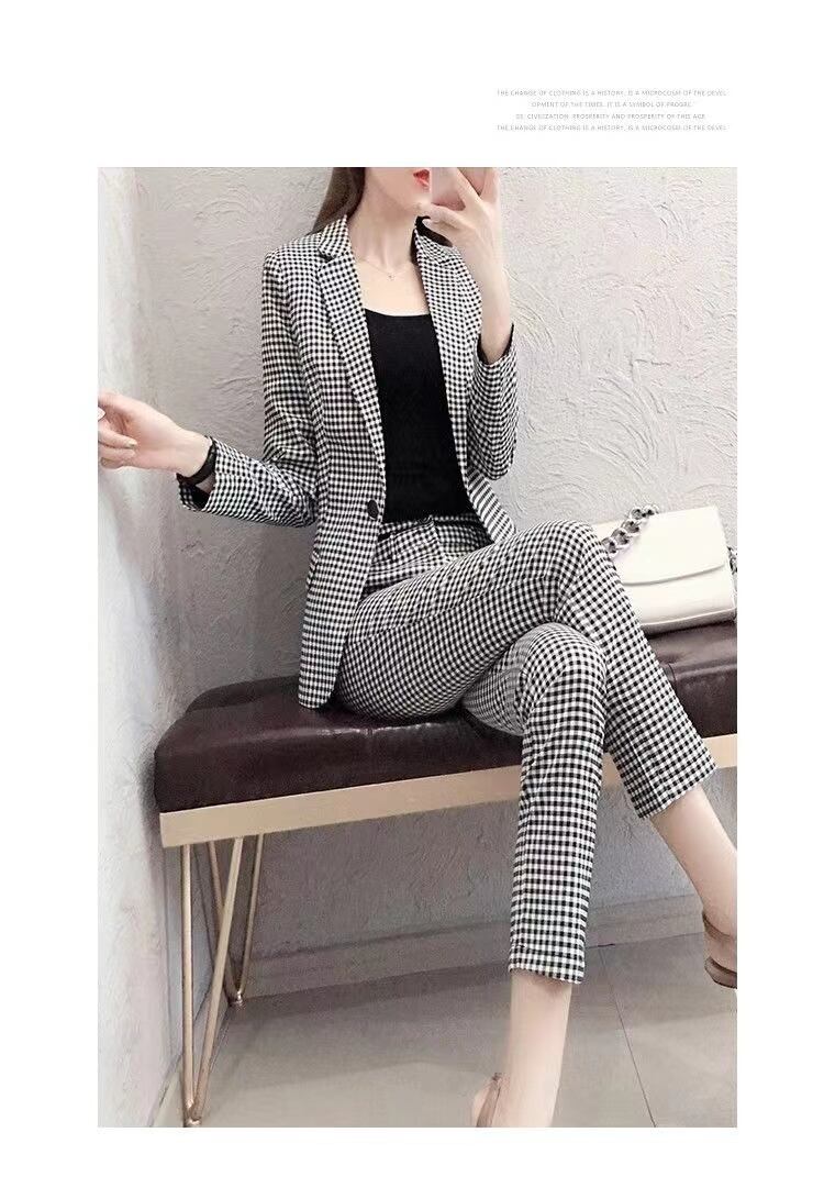 【set】スーツ＋スーツパンツチェック柄2点セットF1576