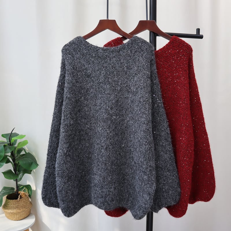 【tops】スパンコールニットセーター　M28566