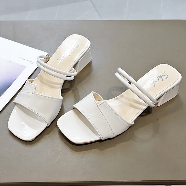 【shoes】2色履きやすい合わせやすい無地キレー目サンダルF0264