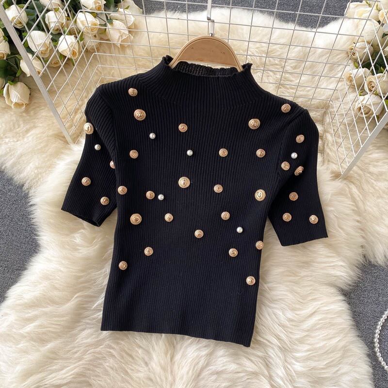 【set】ニットトップス+メッシュスカート２点セットG20201