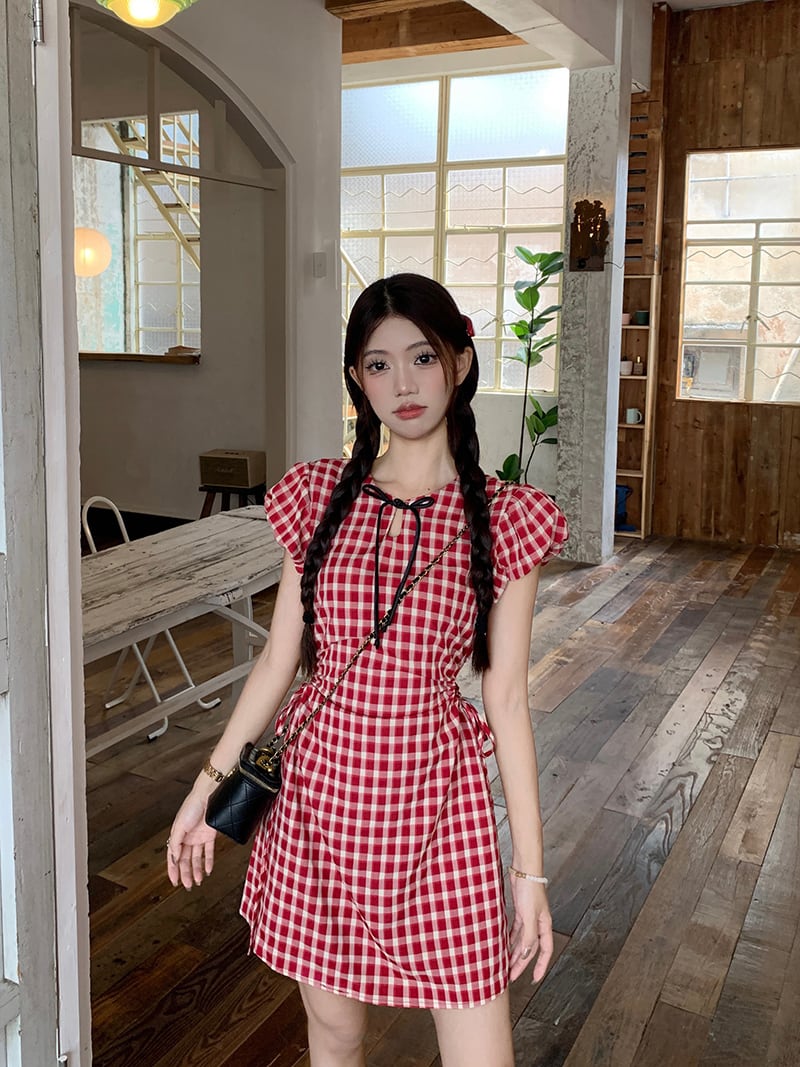 【dress】チェック柄ワンピース　M24139
