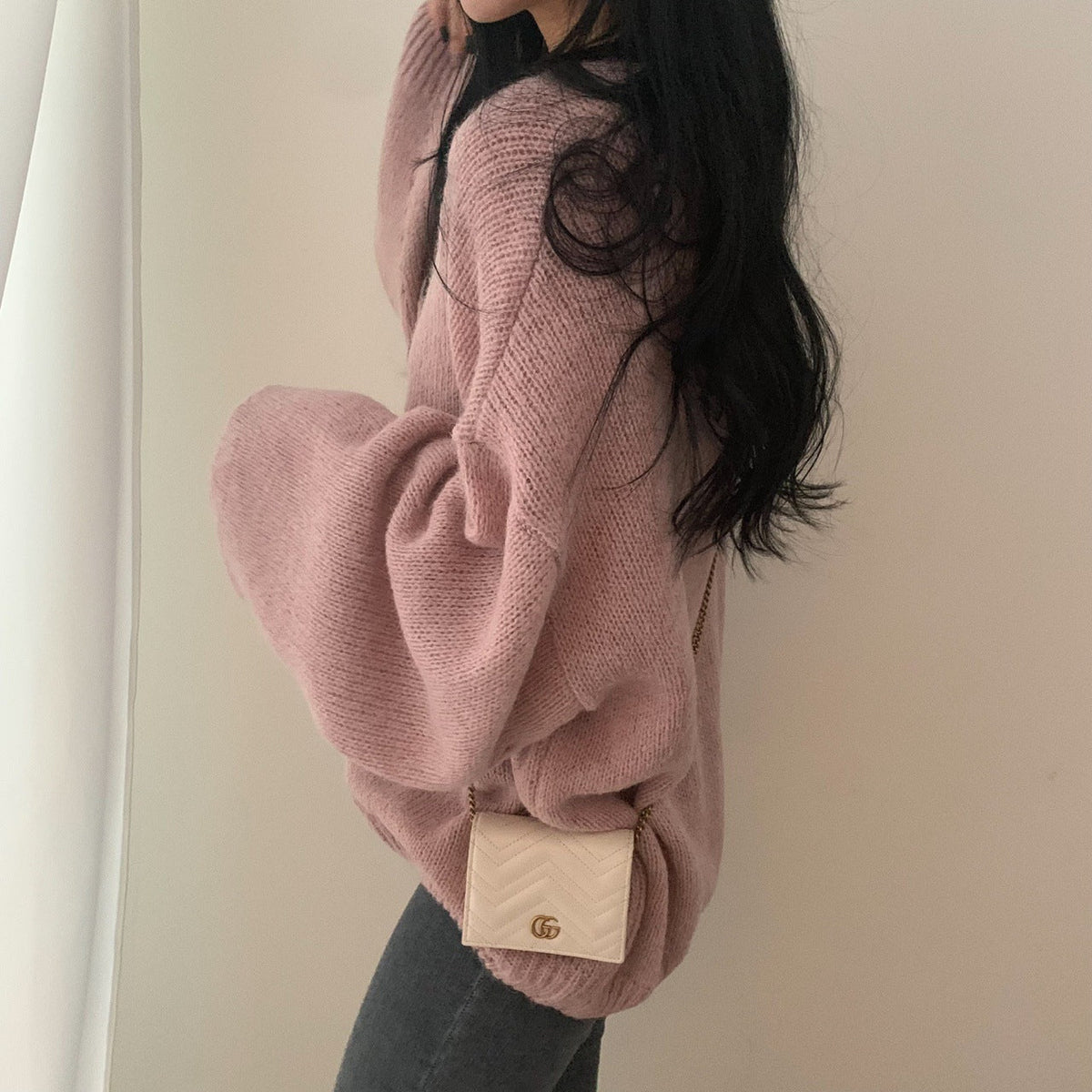 【tops】Vネックニットセーター　M25349