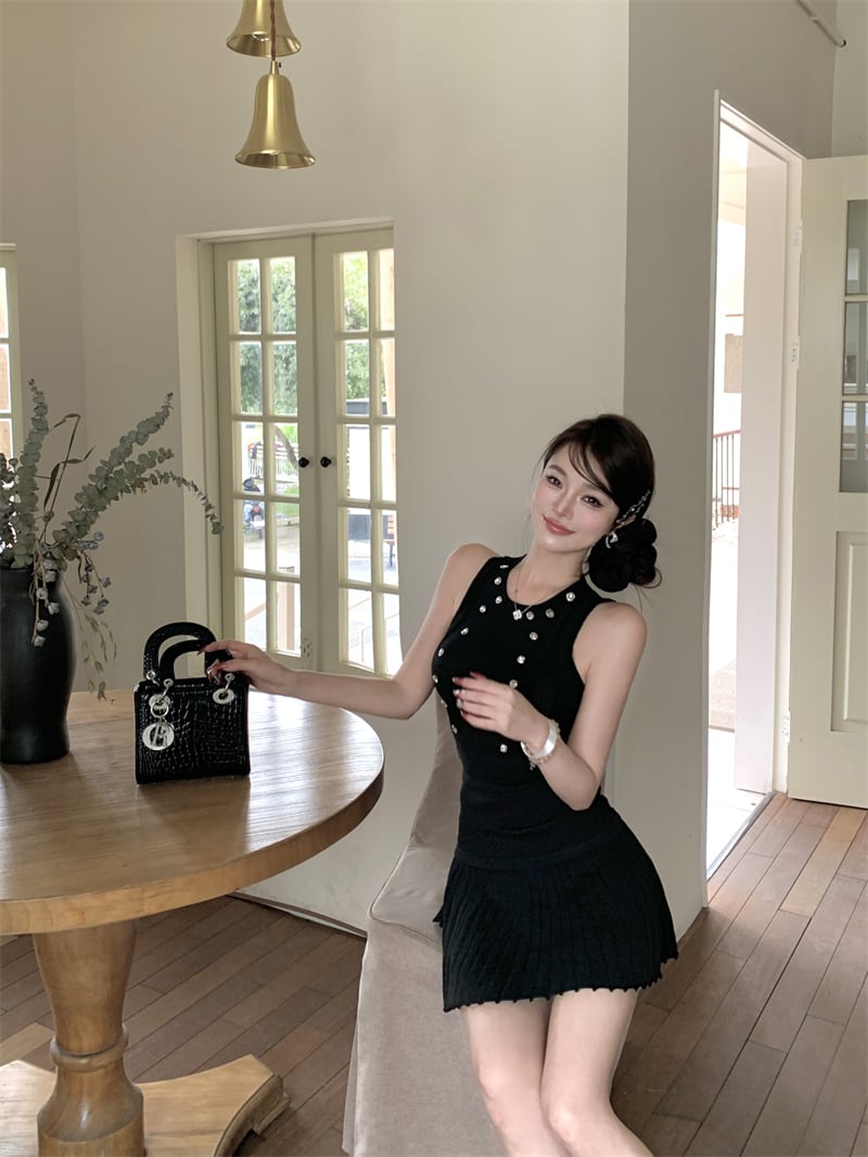 【dress】ノースリーブプリーツミニワンピース　M29821
