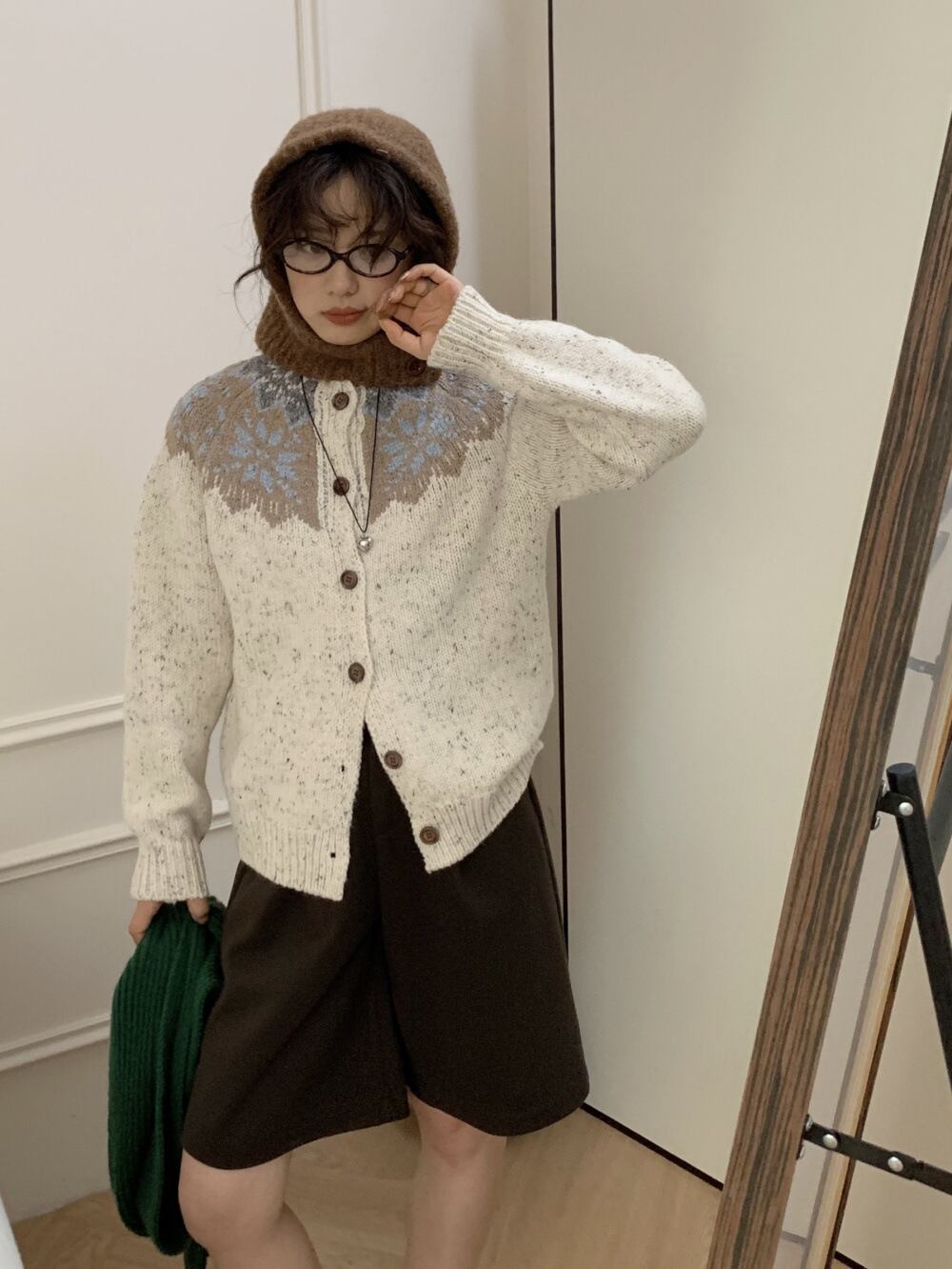 【outer】クルーネックニットカーデ　M27105
