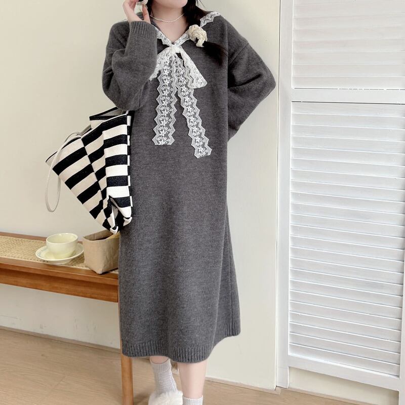 【dress】セーラーカラーニットワンピース Q7770