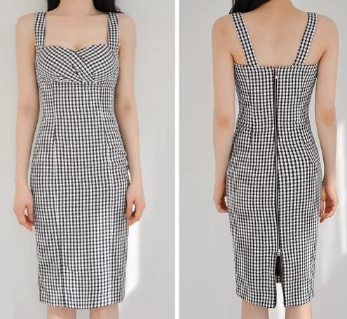 【dress】千鳥格子サロペットワンピース G20061