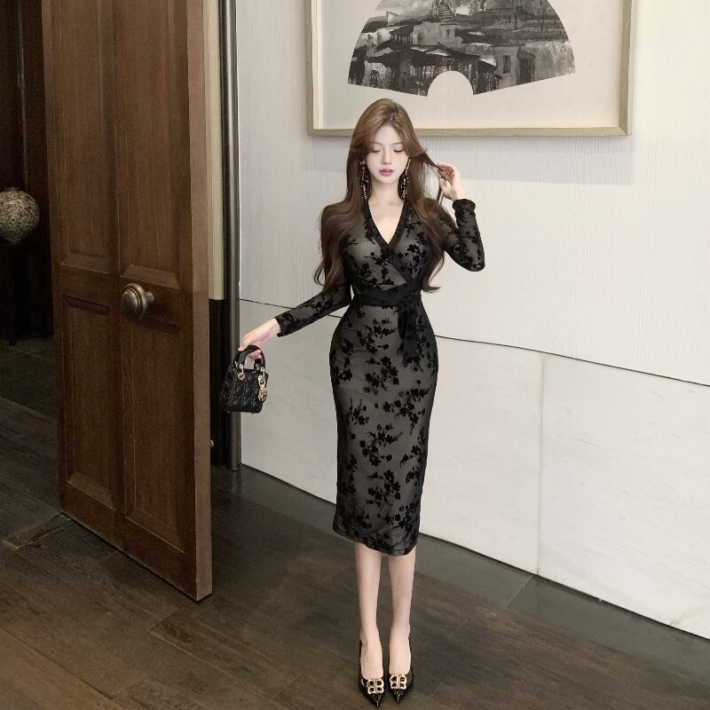 【dress】Vネックデートワンピース　M28258
