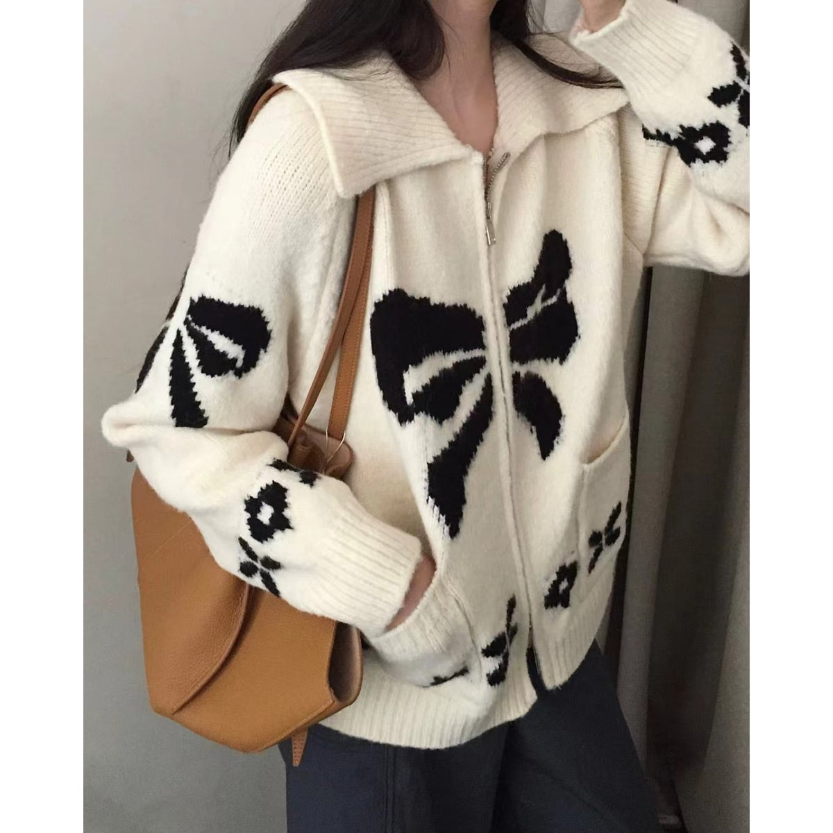 【outer】ファスナーニットカーデ　M26287
