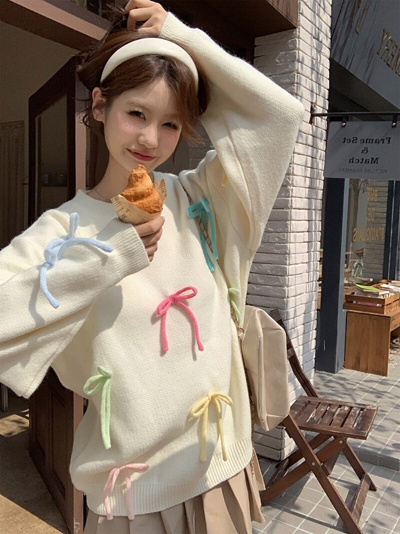 【tops】クルーネックニットセーター　M19182