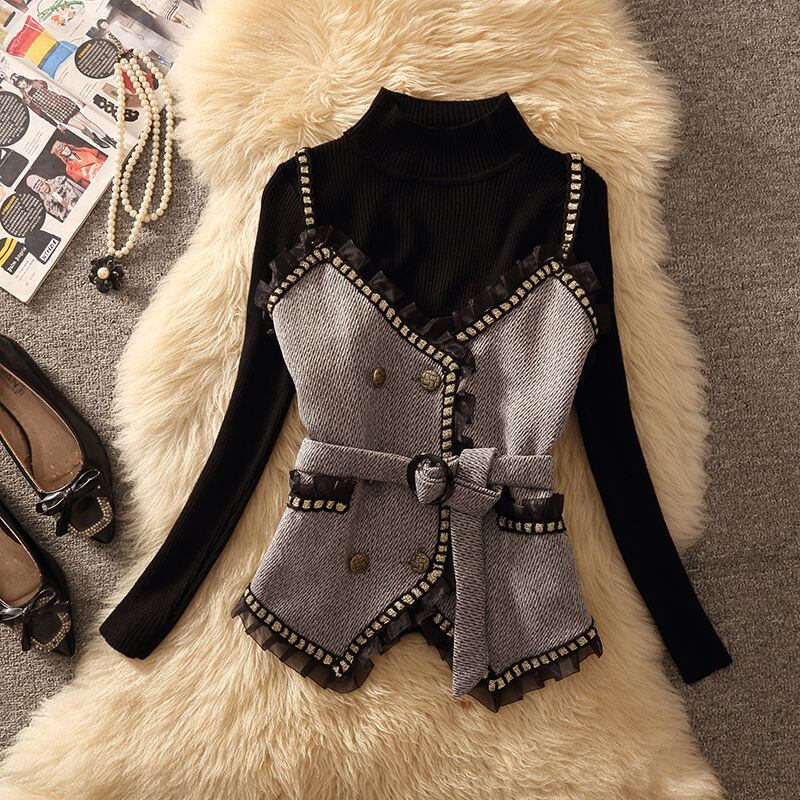 【set】セーター+イレギュラージレ2点セットF6311