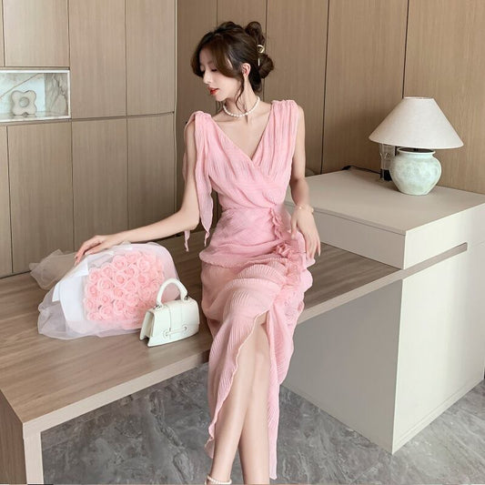 【dress】Vネックギャザーワンピース G20117