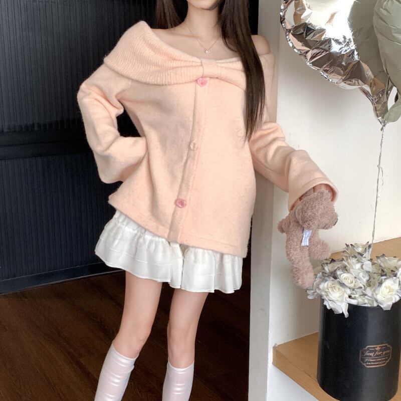 【tops】リボン付きニットセーター　M17997