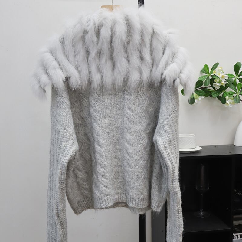 【outer】ファードッキングニットカーディガン Q7030