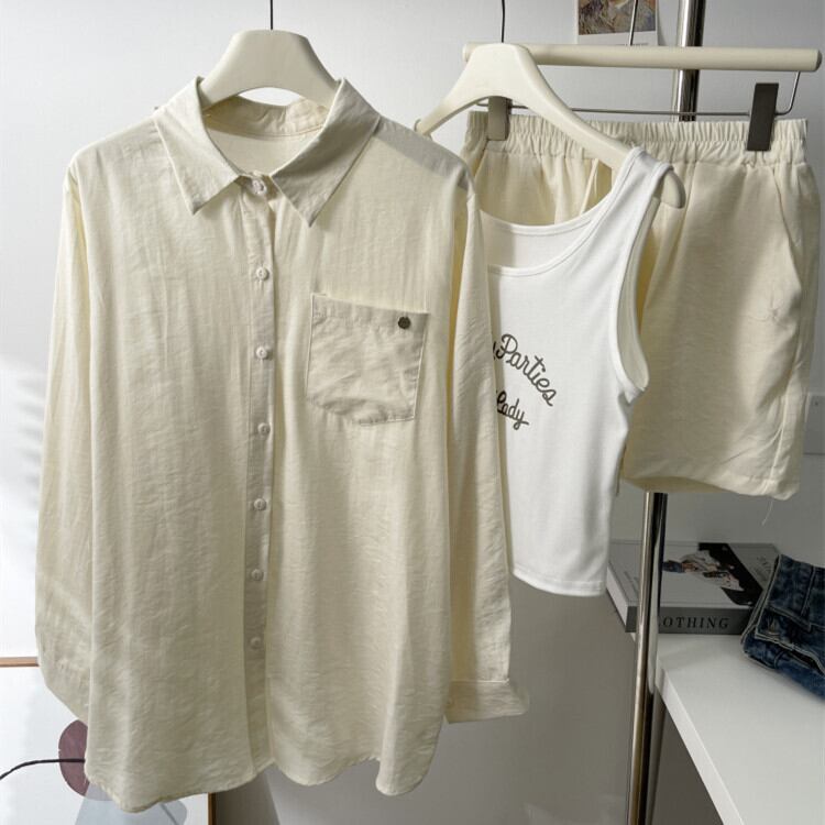 【set】キャミソール×シャツ×ショートパンツセット　M29919