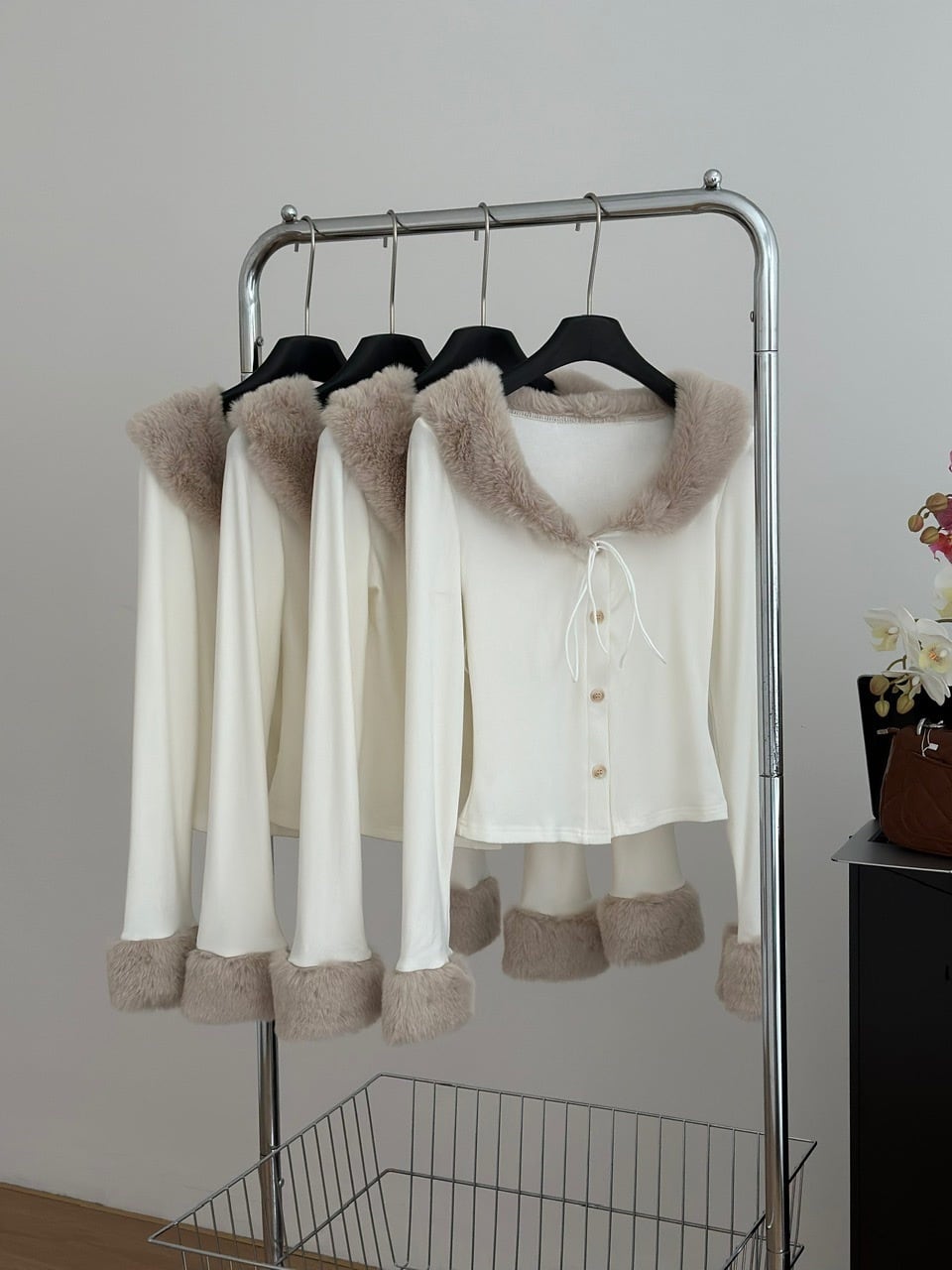 【outer】ファーニットカーデ　M28370