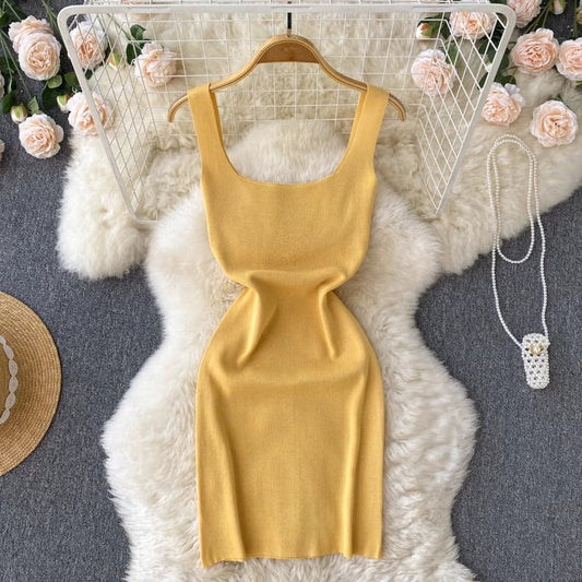 【dress】ノースリーブニットワンピースF7526