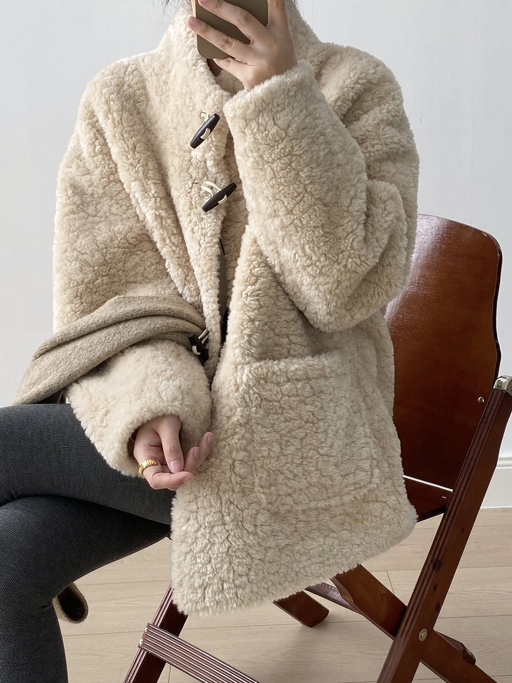 【outer】スタントカラーボアコート Q7371