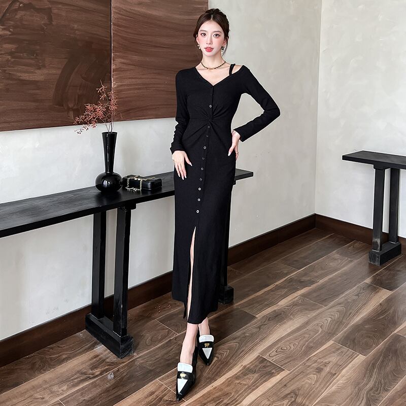 【dress】ニットワンピース Q7042