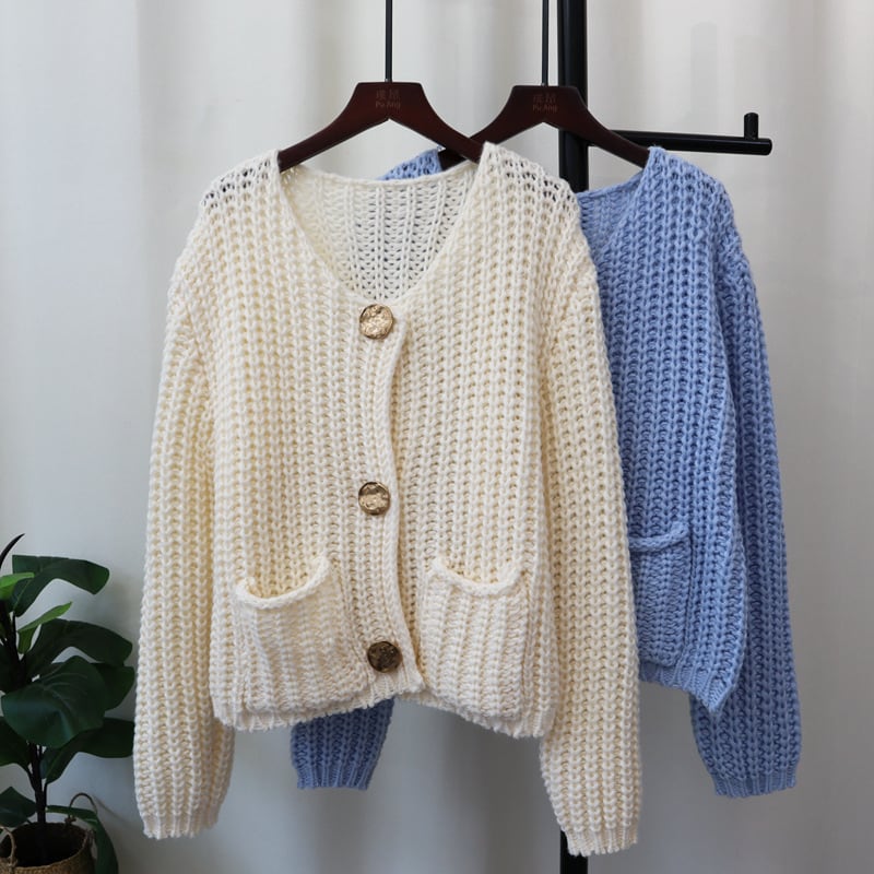 【outer】無地ニットカーデ　M26360