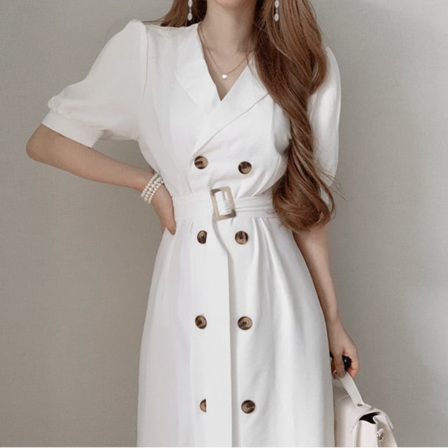 【dress】ダブルボタンワンピース　M23985
