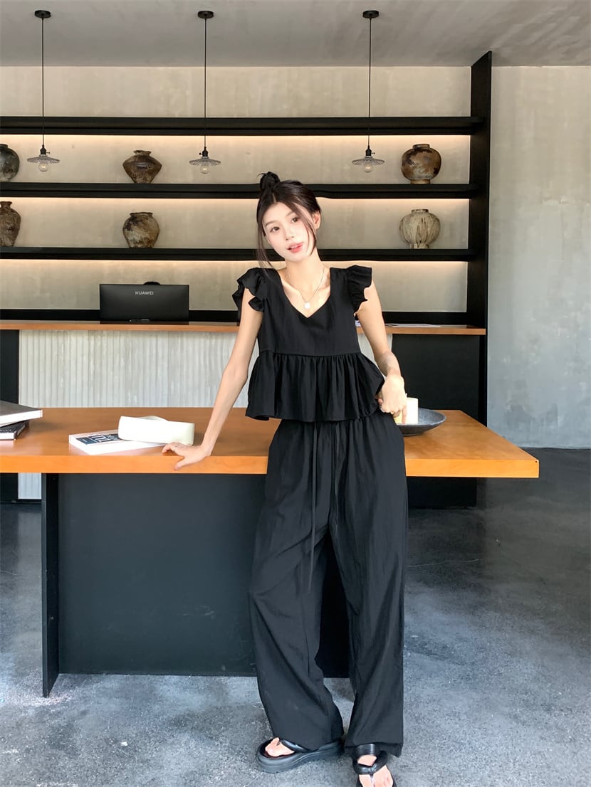 【set】ブラウス+ガウチョパンツ２点セットG21523