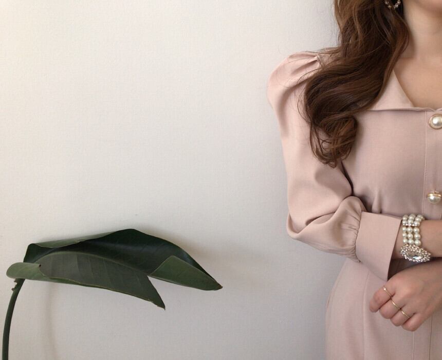 【dress】エレガント気質満点レトロハイウエスト着痩せ マーメイドワンピース G1404