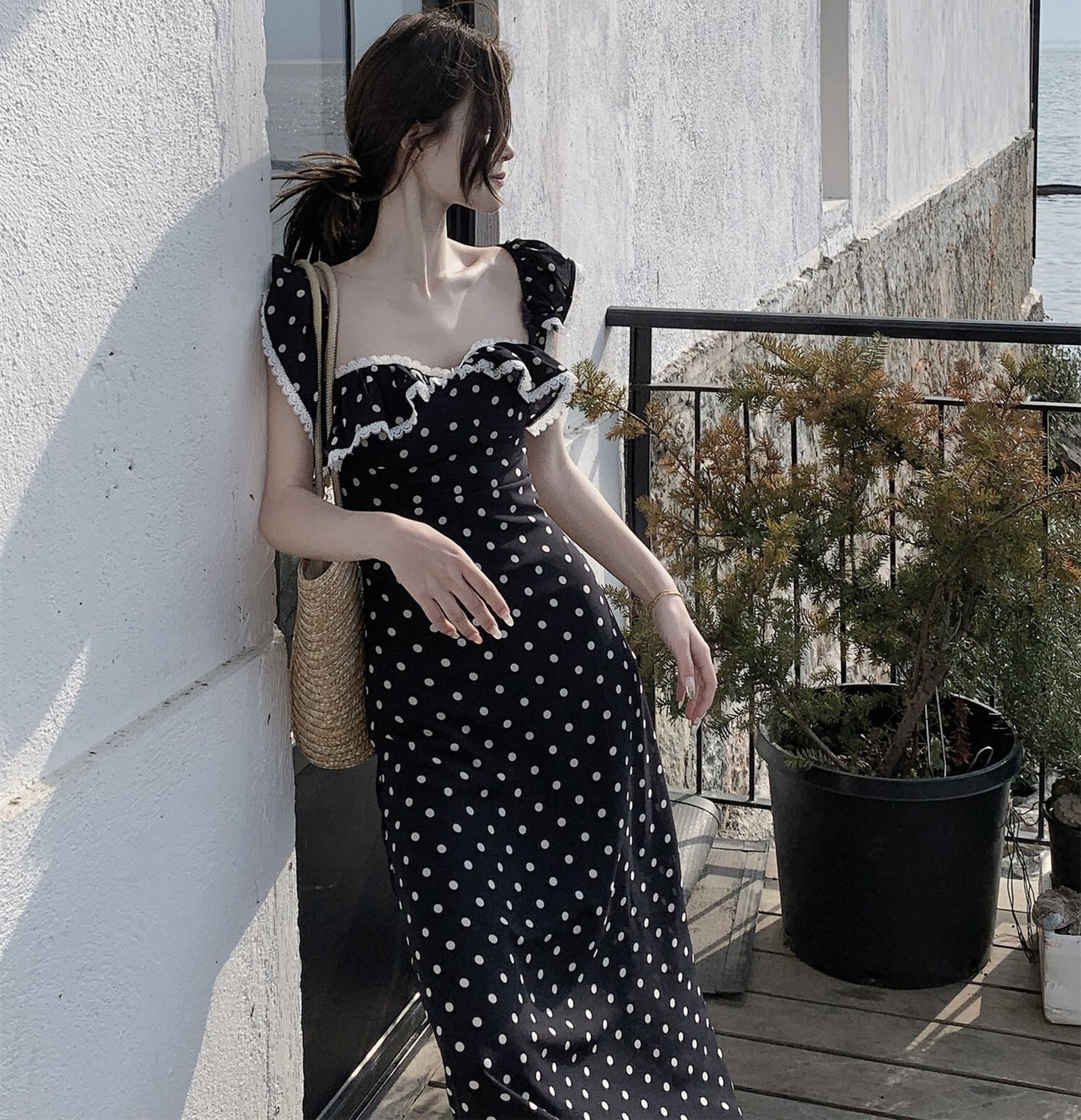 【dress】ドット柄デートワンピース　M30169