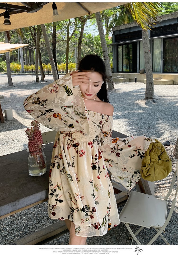 【dress】花柄ワンピース　M25307