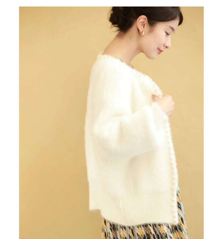【outer】パールニットカーデ　M27471