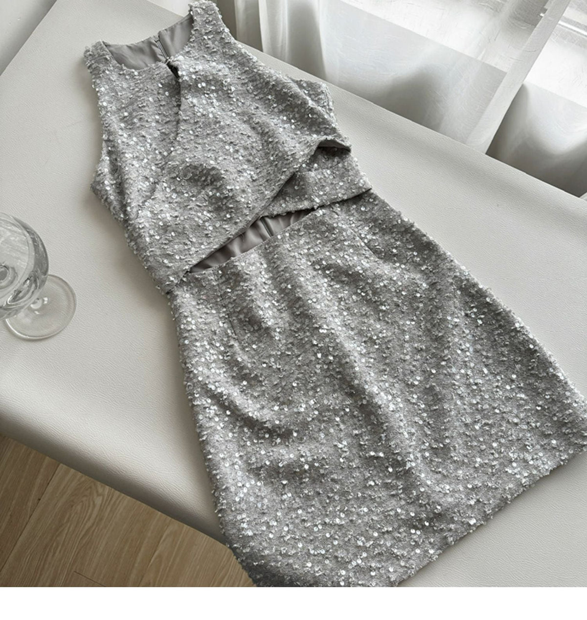 【dress】ノースリーブキラキラワンピース　M23971