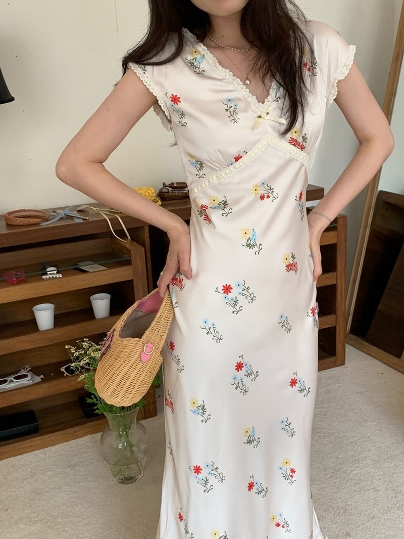 【dress】Vネックワンピース　M24468