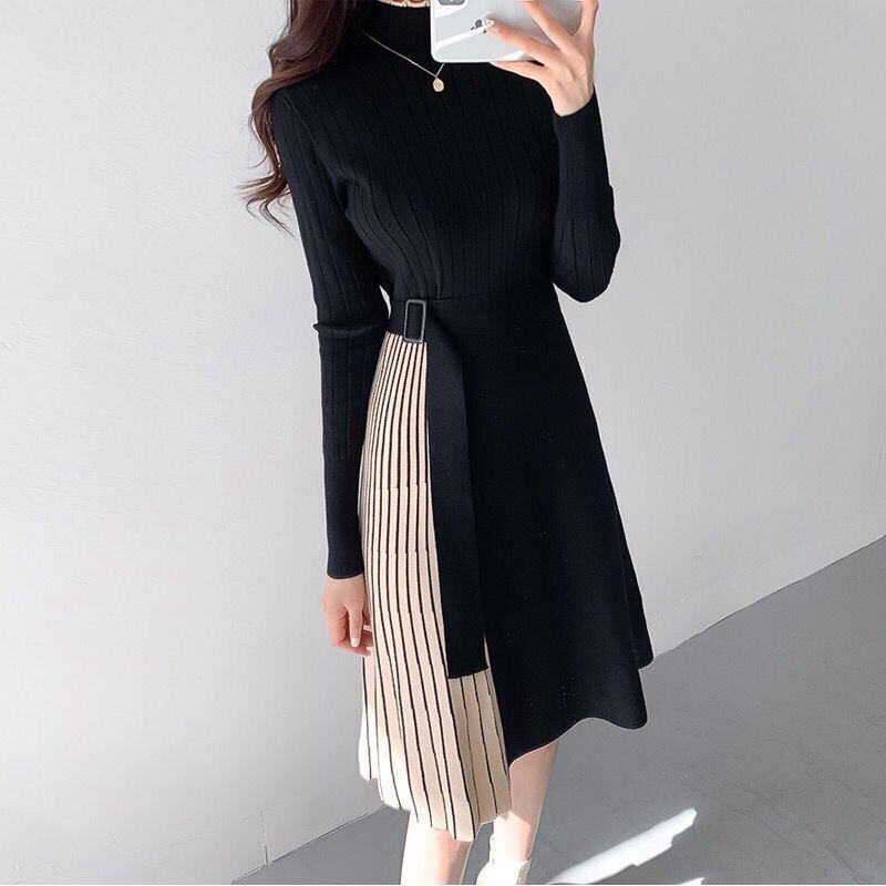 【dress】ドッキングニットワンピース　M17898