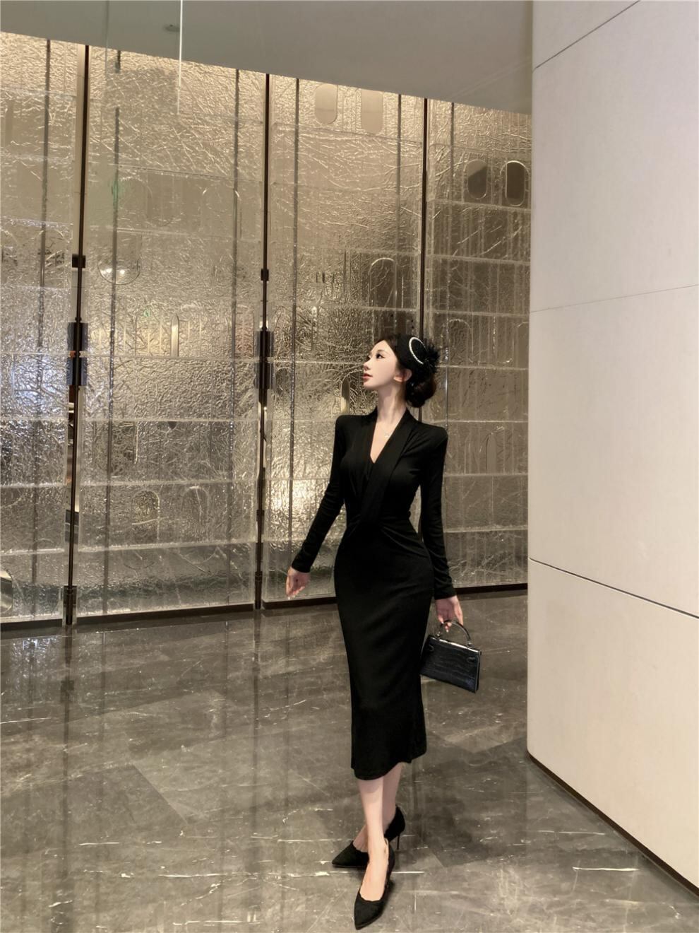 【dress】タイトロングワンピース Q7758