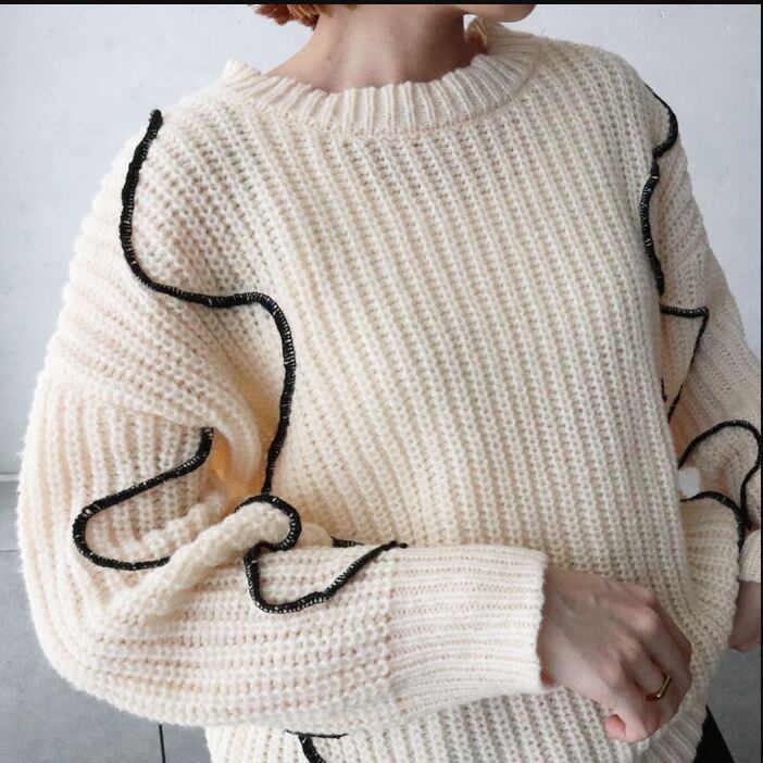 【tops】クルーネックニットセーター　M27084