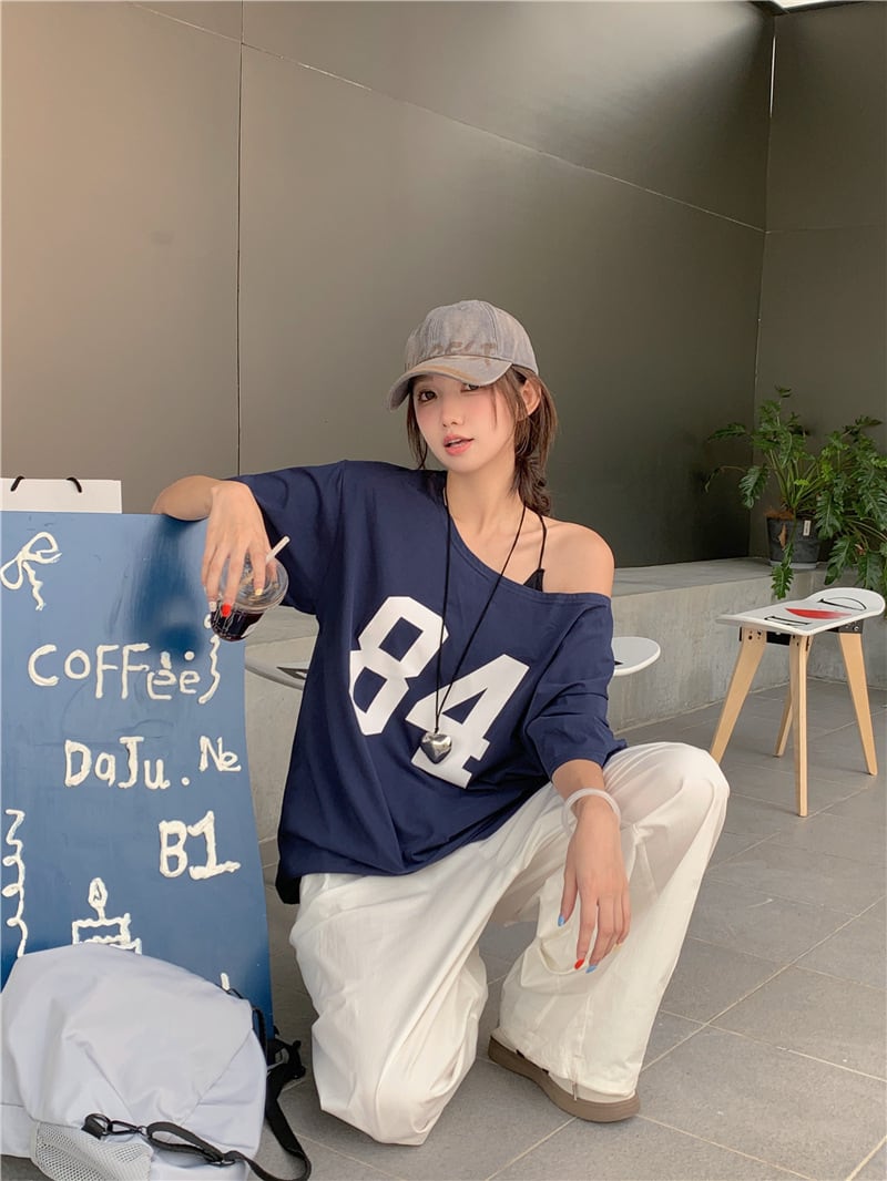 【tops】プリントTシャツ　M25173