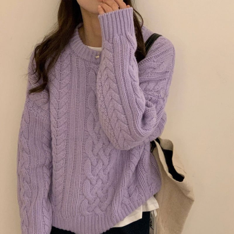 【tops】厚手ニットトップス Q7126